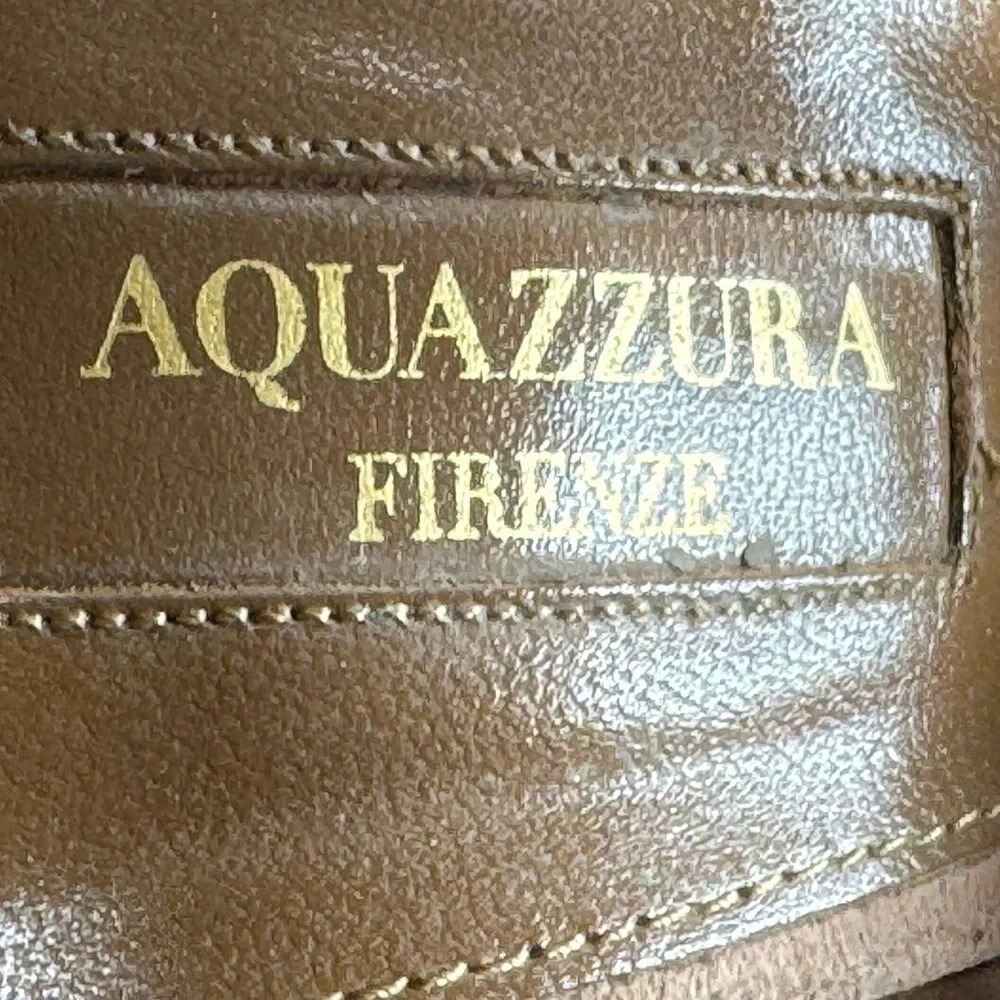 Aquazzura Firenze Suede Sexy Thing Plateau Heels Sz 38.5